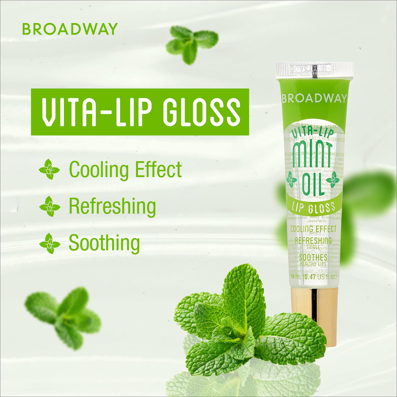 Ruby Kisses Broadway Vita-Lip Clear Lip Gloss (5 Pack Mint, Rosehip, Coconut, Argan Oil, Mango Butter), Ultra-Hydrating & Soothing Formula with Vitamin Oils, High-Shine Non-Sticky Finish Lip Balm