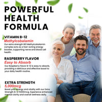 Thumbnail for VITBOOST Vegan Liquid B-12 Drops – 60 x 5000 mcg Extra Strength Raspberry Flavored Vitamin B12 Liquid Methylcobalamin sublingual Supplement | Designed to Maximize Absorption & Energy | Gluten Free