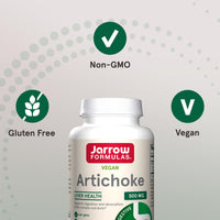 Thumbnail for Jarrow Formulas Artichoke 500 mg - Standardized Artichoke Extract - 180 Servings (Veggie Caps) Support Liver Health & Digestion - Dietary Supplement - Non-GMO - Gluten Free - Vegan