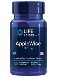 Thumbnail for Life Extension AppleWise, Apple polyphenol Extract for Heart, Cellular and Colon Health, Gluten Free, Non-GMO, Vegetarian, 30 Capsules