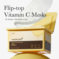 Thumbnail for medicube Deep Vita C Daily Quick 30 Sheet Masks - Vegan Certified, Quick Dispenser, Triple Vitamin Complex For Radiance and Hydration - Korean Face Masks