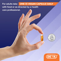 Thumbnail for DEVA Vegan Vitamins Natural Vitamin E 400IU with Mixed Tocopherols, Supports Immune System & Skin Nutrition, Natural Antioxidant & Gluten Free, Dairy Free, Non-GMO, 90 Capsules