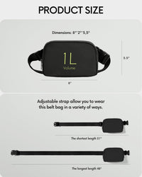 Thumbnail for ODODOS Unisex Mini Belt Bag with Adjustable Strap Small Fanny Pack for Workout Running Traveling Hiking, Black