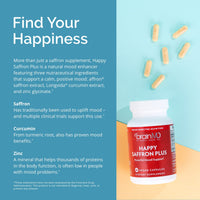 Thumbnail for BRAINMD Dr Amen Happy Saffron Plus - 90 Capsules - with Saffron Flower Extract, Curcumin & Zinc - Vegan, Gluten Free - 30 Servings