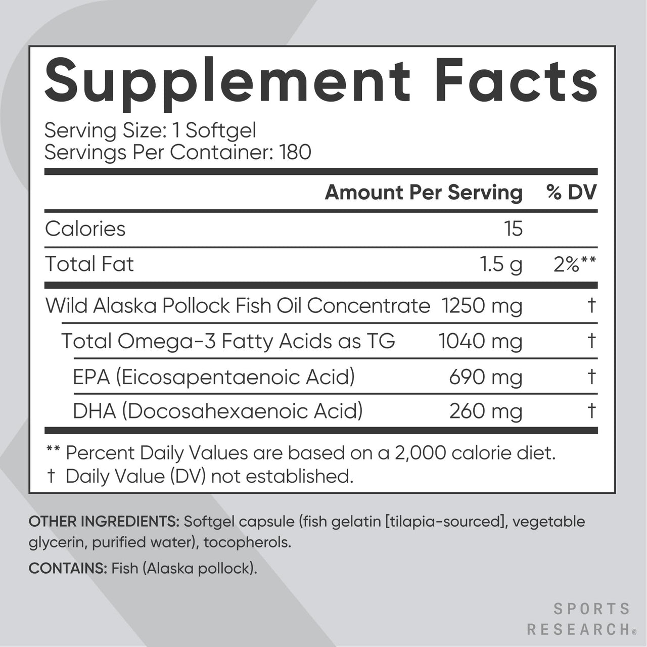 Sports Research® Cognitive Health Supporort Pack - Triple Strength Omega 3 Fish Oil - Burpless Fish Oil Supplement w/EPA & DHA Fatty Acids & Magtein Magnesium L-Threonate Supplement Memory Focus Sleep