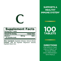 Thumbnail for Nature's Bounty Vitamin C Tablets, Vitamin Supplement, Supports a Healthy Immune System, 500mg, 100 Count