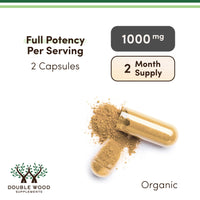 Thumbnail for Organic Lions Mane Mushroom Capsules (120 Count), for Focus Support and Immune Health, Third Party Tested and Grown in The USA - by Double Wood