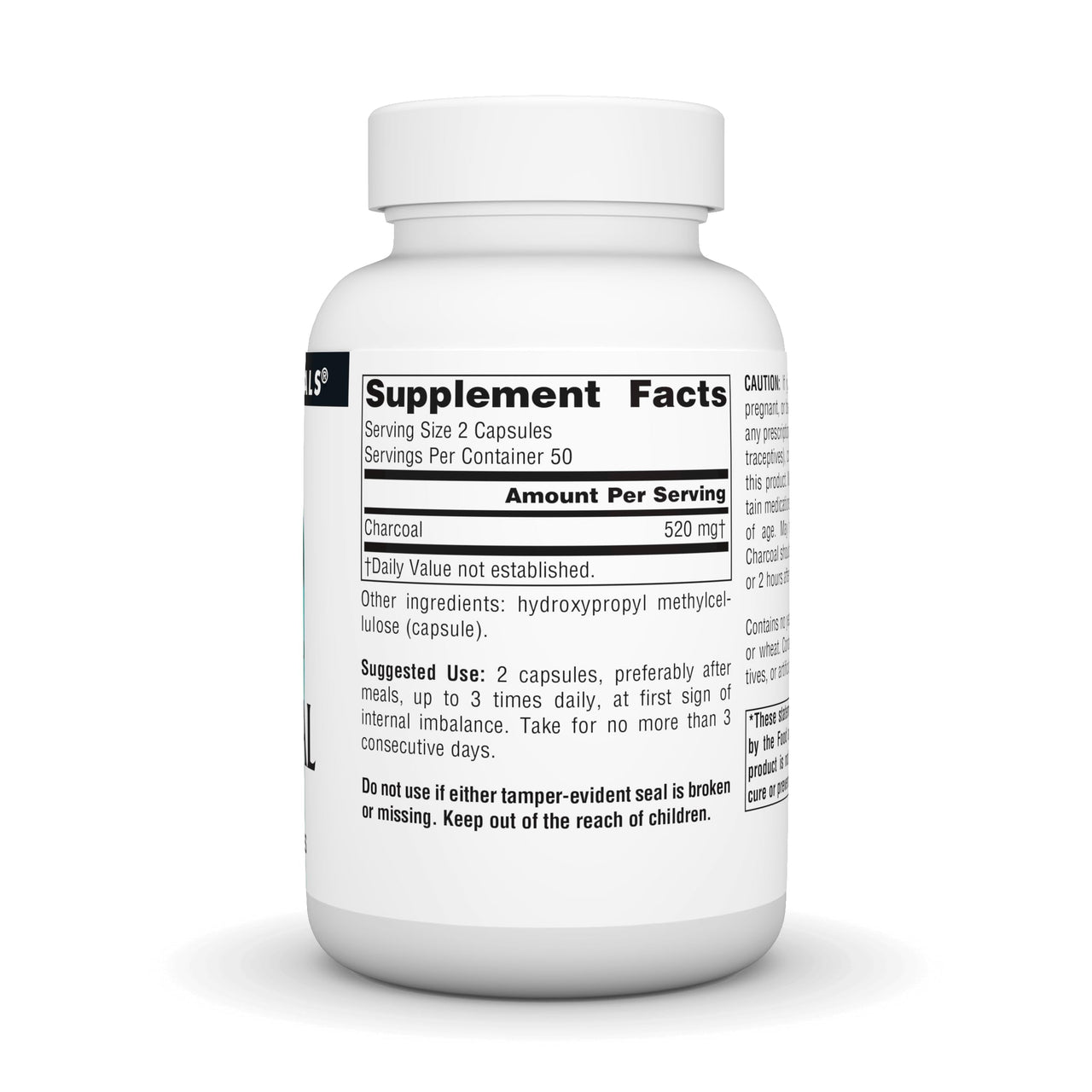 Source Naturals Charcoal - 100% Pure Activated, Digestive Aid - 100 Capsules