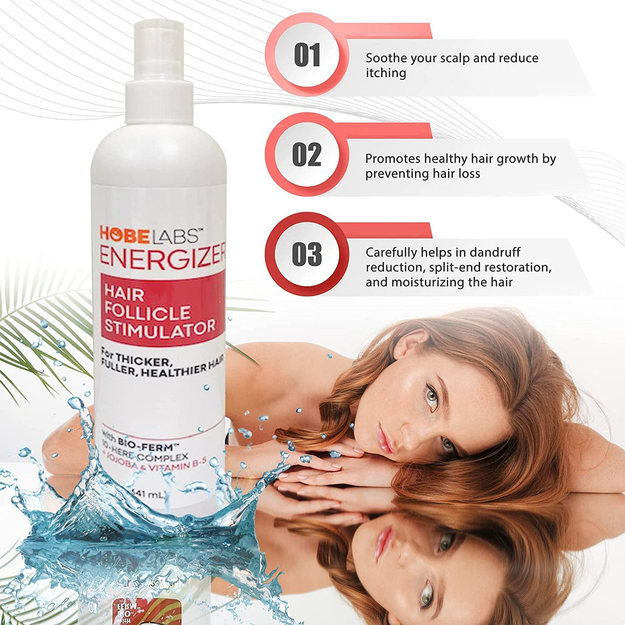 Hobe Labs Energizer Hair Follicle Stimulator with Jojoba and Vitamin B-5 for Thicker, Fuller Hair, 8 oz