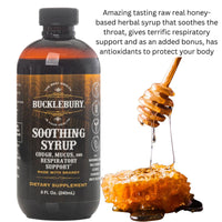 Thumbnail for BUCKLEBURY Cough Syrup for Adults & Kids â€“ Premium Soothing Herbal Supplement with Wild Cherry Bark & Marshmallow Root â€“ Natural Cough Syrup for Sinus, Bronchi, Throat, and Respiratory Support â€“ 8 oz