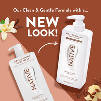 Thumbnail for Native Moisturizing Body Wash Contains Naturally Derived Ingredients | for Women & Men, Sulfate, Paraben, & Dye Free Leaving Skin Soft & Hydrated | Cocoa Butter & Vanilla 18 oz