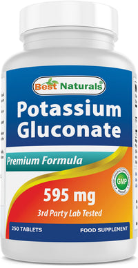 Thumbnail for Best Naturals Potassium Gluconate Supplement 595 Mg Tablet, 250Count
