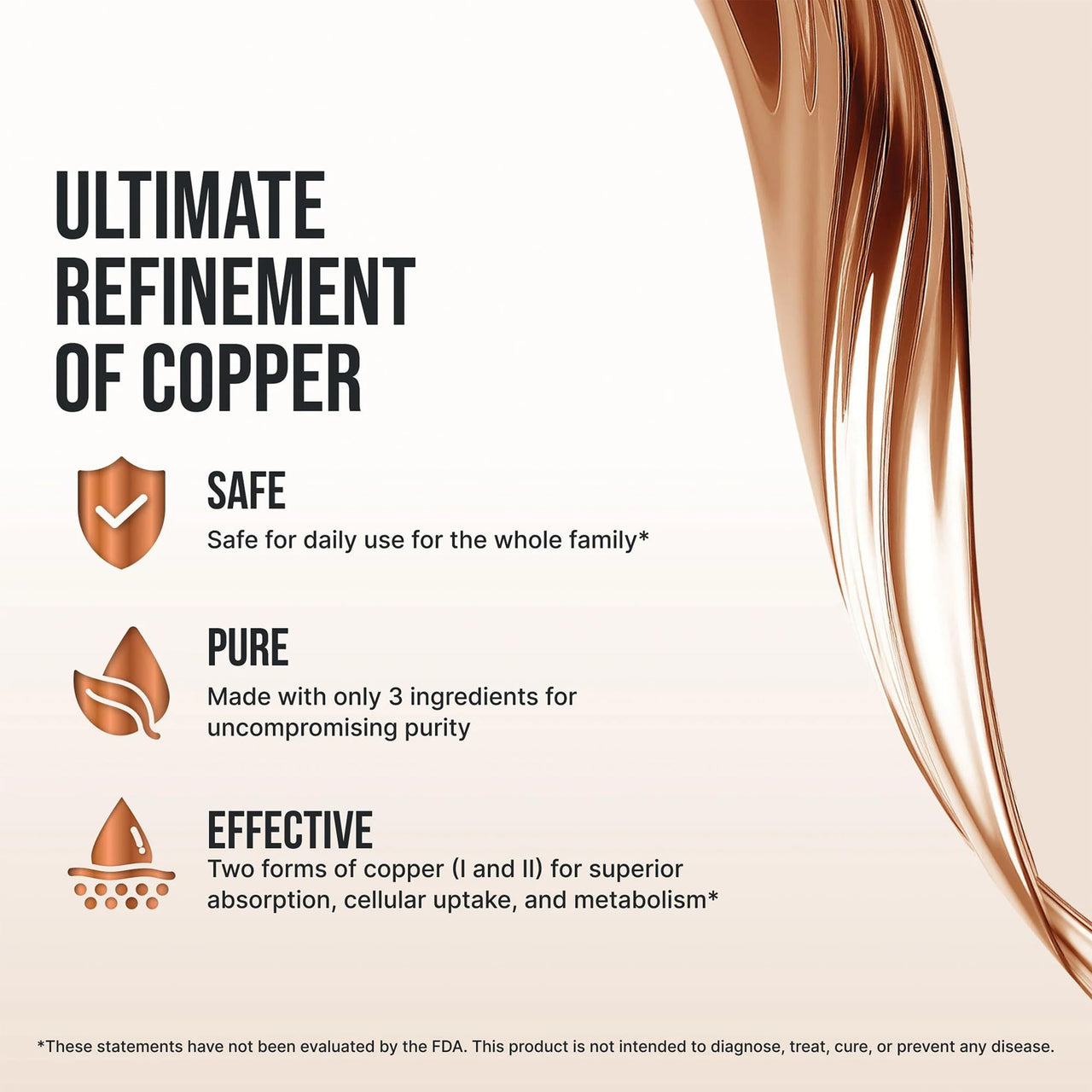 Sovereign Copper Bio-Active Copper Hydrosol, Daily+ 4-in-1 Wellness Supplement for Joint, Bone, Hair, Skin and Nails, Cardiovascular Health, Energy and Metabolic Health Support, 16 fl oz (473mL)
