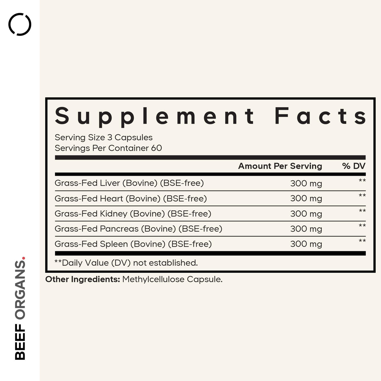 Codeage Grass Fed Beef Organs Supplement – Glandulars Supplements - Freeze Dried, Non-Defatted, Desiccated Liver, Heart, Kidney, Pancreas & Spleen Bovine Pills – Beef Vitamins - Non-GMO -180 Capsules