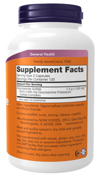 Thumbnail for NOW Foods Supplements, Glucosamine Sulfate 750 mg, with UL Dietary Supplement Certification, 240 Veg Capsules
