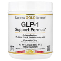 Thumbnail for California Gold Nutrition GLP-1 Support Formula with Collagen Peptides, Prebiotic Fiber & Essential Amino Acids, Watermelon Yuzu, 1.09 lb (494 g)