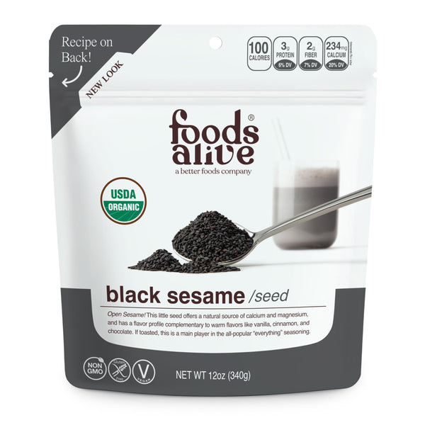 Foods Alive | Organic Black Sesame Seeds | 12 oz