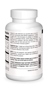 Thumbnail for Source Naturals Chewable C, Acerola Cherry 500 mg for Immune System Support - 100 Fruit Flavored Tablets