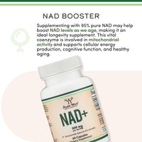 Thumbnail for Double Wood Supplements NAD+ Anti Aging & Cell Regeneration | 500mg of 95% Pure NAD Plus Per Serving, 30 Day Supply | Similar to Nicotinamide Riboside | Third Party Tested, Vegan Safe, Non-GMO