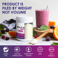 Thumbnail for NATURE TARGET Multi Collagen Peptides Powder - Type I, II, III, V, X - Hydrolyzed Collagen Peptides with Vitamin C Hyaluronic Acid, Supports Skin Hair Nail & Joint, Grass-Fed, Non-GMO, 35 Servings