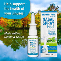 Thumbnail for NutriBiotic Nasal Spray Plus 1 Fl Oz | Nasal Lubricant Plus GSE, Xylitol & Botanical Extracts | Moisturize & Help Flush Irritants from Nasal Passages | Measured Dose Pump | Drug-Free & Non-Medicated