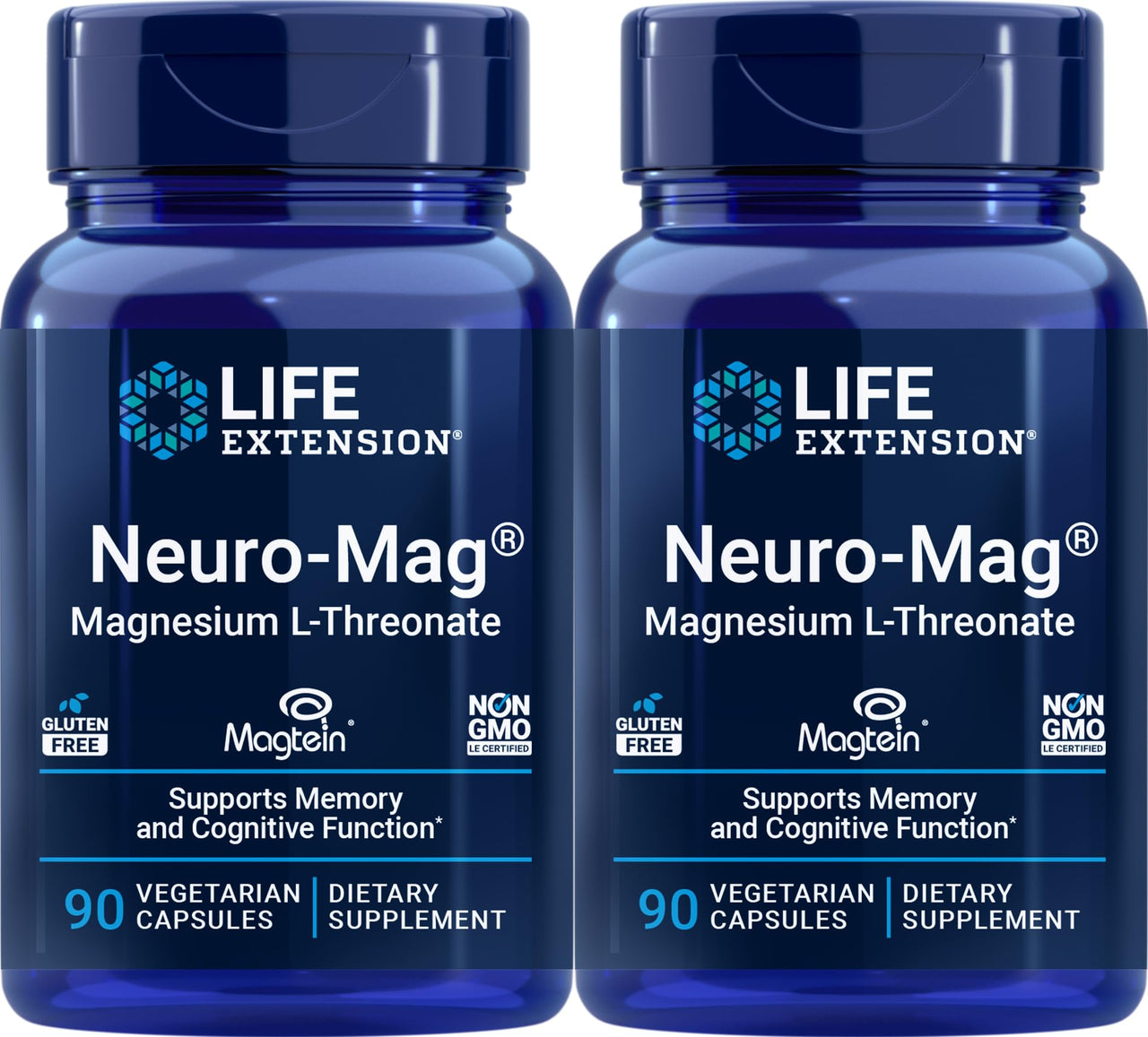 Life Extension Neuro-mag Magnesium L-threonate, 90 Count (Pack of 2)