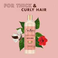 Thumbnail for SheaMoisture Coconut & Hibiscus Curl & Shine Shampoo for Bouncy Curls, Frizz Control, 16 Oz