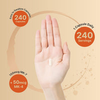 Thumbnail for NatureBell Vitamin K2-240 Capsules - 200mcg Double Strength MK-7 & MK-4 Complex - Heart, Bone & Immune Health Support* - Complete K Vitamins Formula