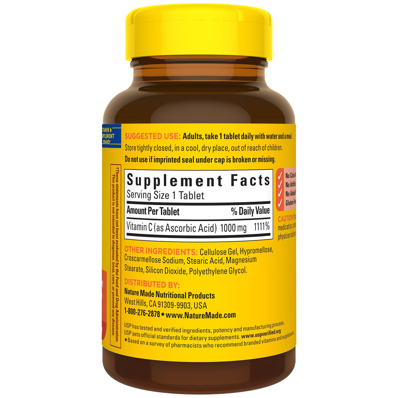 Nature Made Vitamin C 1000 mg Extra Strength, Dietary Supplement for Immune Support, 100 Tablets, 100 Day Supply