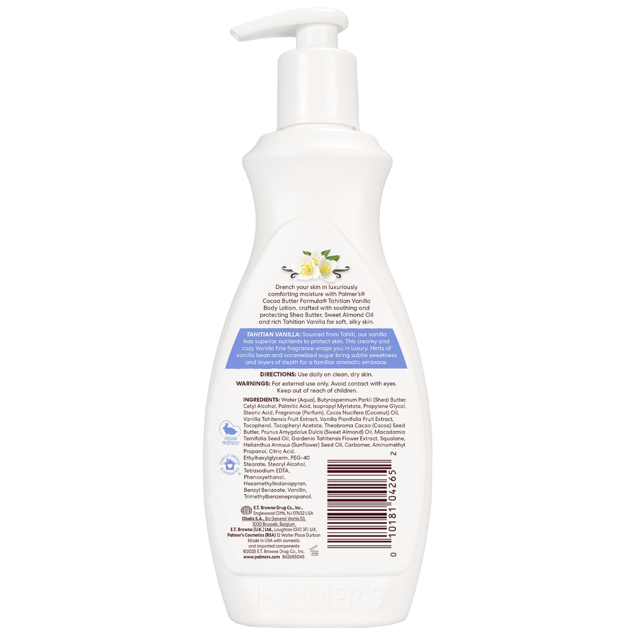 Palmer's Cocoa Butter Formula Tahitian Vanilla Body Lotion, 13.5 Oz, Daily Moisturizing Lotion for Dry Skin with Shea Butter & Vitamin E, Hydrates & Protects, Helps Provide 48-Hour Deep Moisture