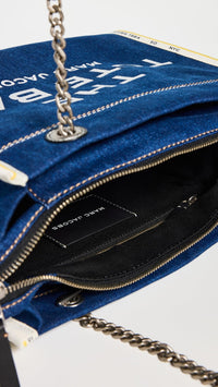 Thumbnail for Marc Jacobs Womens The Denim Chain Medium Tote Bag Dark Wash Onesize