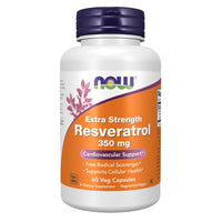 Thumbnail for NOW Foods Supplements, Extra Strength Resveratrol 350mg, Natural Trans Resveratrol from 700 mg Japanese Knotweed Extract, 60 Veg Capsule