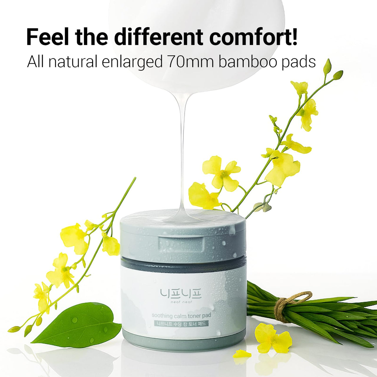 NEAF NEAF Soothing Calm Toner Pad, Daily Gentle Exfoliating & Hydrating Facial Pads for Intense Soothing Care, Heartleaf Extract and CICA for Sensitive Skin Safe, Korean Skincare (60 Pads)