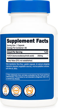 Thumbnail for Nutricost Tudca 250mg, 60 Capsules (Tauroursodeoxycholic Acid) - Premium Quality