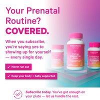 Thumbnail for Pink Stork Total Prenatal Vitamins with DHA, Folate, Iron, Choline, and Vitamin B12 - Prenatals for Women to Support Fetal Development, Pregnancy Essentials, Berry Essence, 60 Capsules, 1 Month Supply