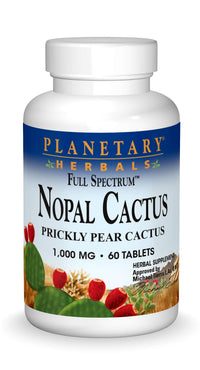 Thumbnail for Planetary Herbals Full Spectrum Nopal Cactus 1000mg Prickly Pear Cactus Antioxidant - 100% Natural - 60 Tablets