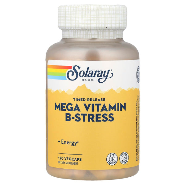 Solaray Mega B Stress Two Stage Timed Release Supplement, 120 Count