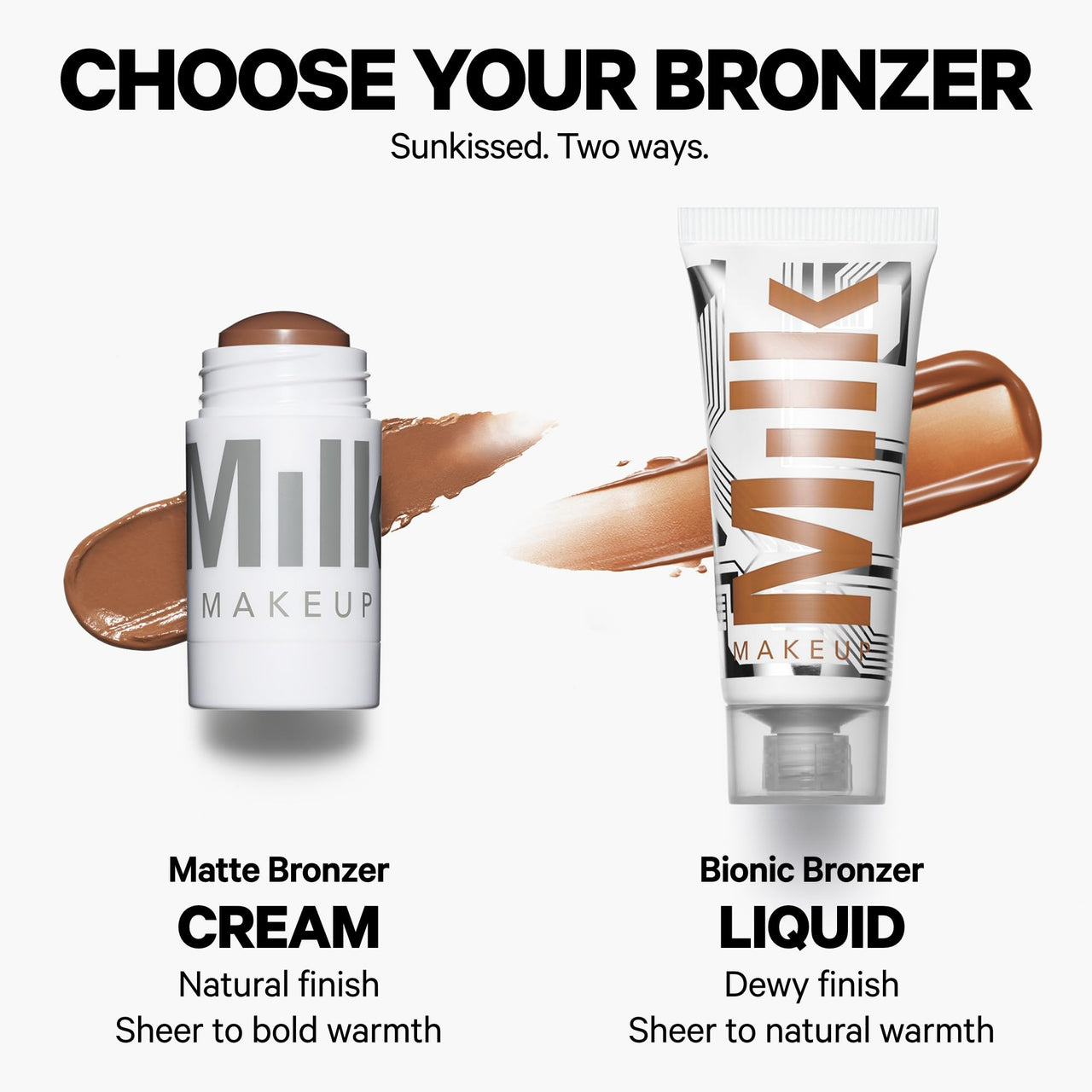 Milk Makeup Matte Bronzer, Spaced (Very Deep Bronze) - 0.19 oz - Cream Bronzer Stick - Buildable, Blendable Color - Matte Finish - 1,000+ Swipes Per Stick - Vegan, Cruelty Free