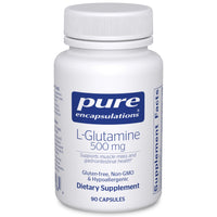 Thumbnail for Pure Encapsulations L-Glutamine 500 mg - Supplement for Immune and Digestive Support, Gut Health and Lining, Metabolism, and Muscle Support* - with Free-Form L-Glutamine - 90 Capsules