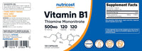 Thumbnail for Nutricost Vitamin B1 (Thiamine) 500mg, 120 Capsules