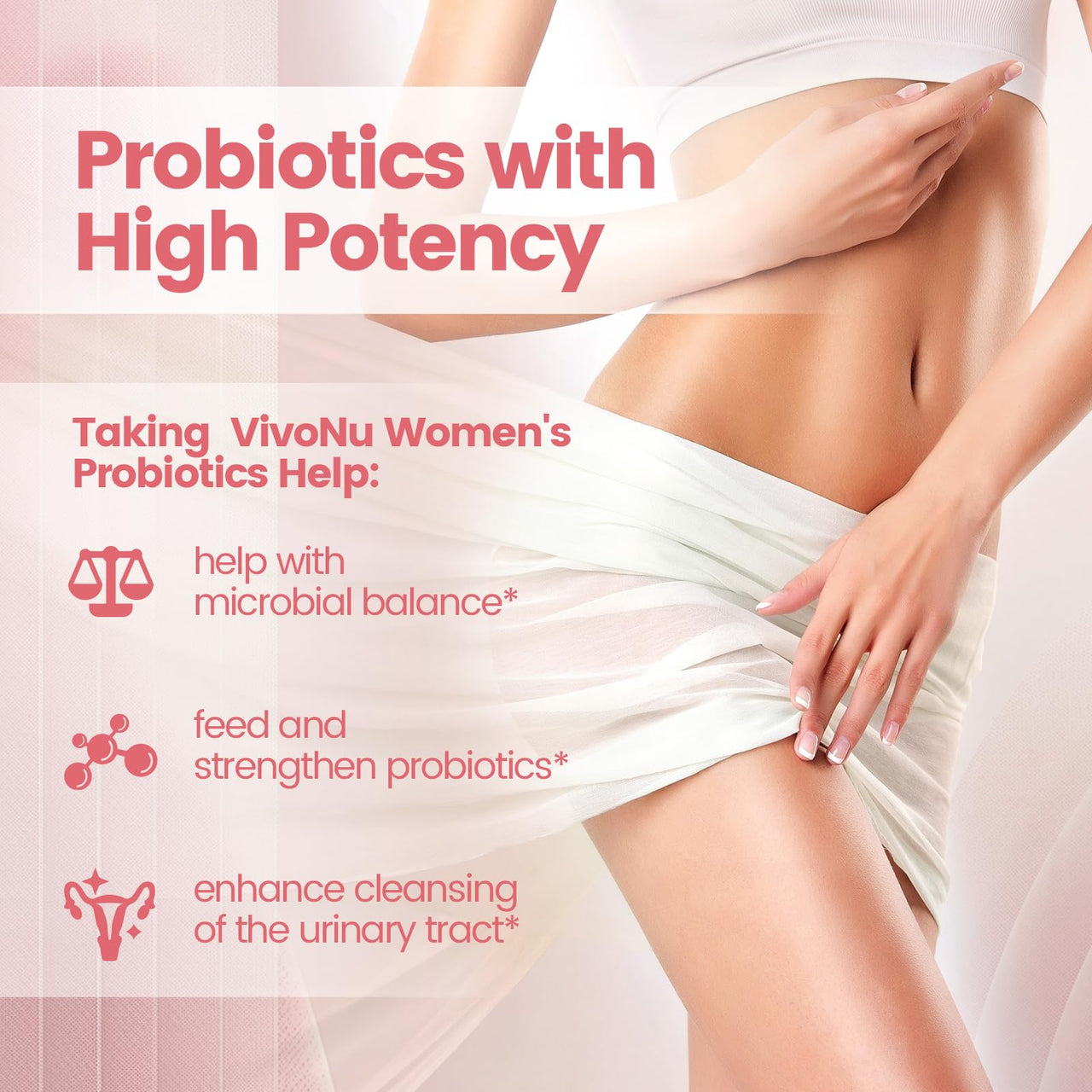 VivoNu Women's Probiotic,Prebiotics & Lactobacillus Probiotic Blend,60 Billion CFUs,18 Strains,Help Women's Health,Boost Immune,Digestive,Gut,Promote Healthy Vaginal Odor & Vaginal Flora