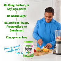 Thumbnail for Orgain Organic Vegan Protein Powder, Vanilla Bean - 21g Plant Protein, 6g Prebiotic Fiber, No Lactose Ingredients, No Added Sugar, Non-GMO, For Shakes & Smoothies, 2.03 lb (Packaging May Vary)