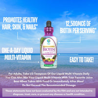 Thumbnail for Maximum Strength Liquid Biotin Drops w/ 12,500 MCG – Best Vitamins for Fast Hair Growth, Reduced Hair Loss, Healthy Skin & Strong Nails -5X More Potent Than Pills– Max Absorption, Vegan– 4oz, 30 Serv