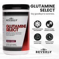 Thumbnail for Beverly International Glutamine Select, 60 Servings. Clinically Dosed L-Glutamine and Amino Acid Formula for Lean Muscle and Recovery. Sugar-Free Powder. BCAA’s.