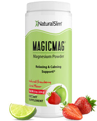 Thumbnail for NaturalSlim MagicMag Magnesium Citrate Powder Drink for Relaxation, Stress, Constipation, Better Rest & Digestive Health, Magnesium Supplement for Women and Men, Strawberry & Lime Flavored 8oz