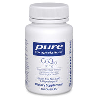 Thumbnail for Pure Encapsulations CoQ10 30 mg | Coenzyme Q10 Supplement for Energy, Antioxidants, Brain and Cellular Health, Cognition, and Cardiovascular Support* | 120 Capsules