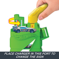 Thumbnail for Hot Wheels City Track Set, Super Recharge Fuel Station Playset with EV Chargers & 1:64 Scale Toy Car