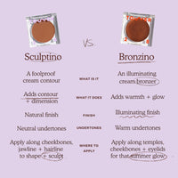 Thumbnail for Tower 28 Sculptino Cream Contour - Foolproof Cream Bronzer Contour - Natural Face Sculpting Matte Bronzer Balm - Vegan, Everyday Face Makeup for Sensitive Skin - Deep Neutral (0.16 oz)