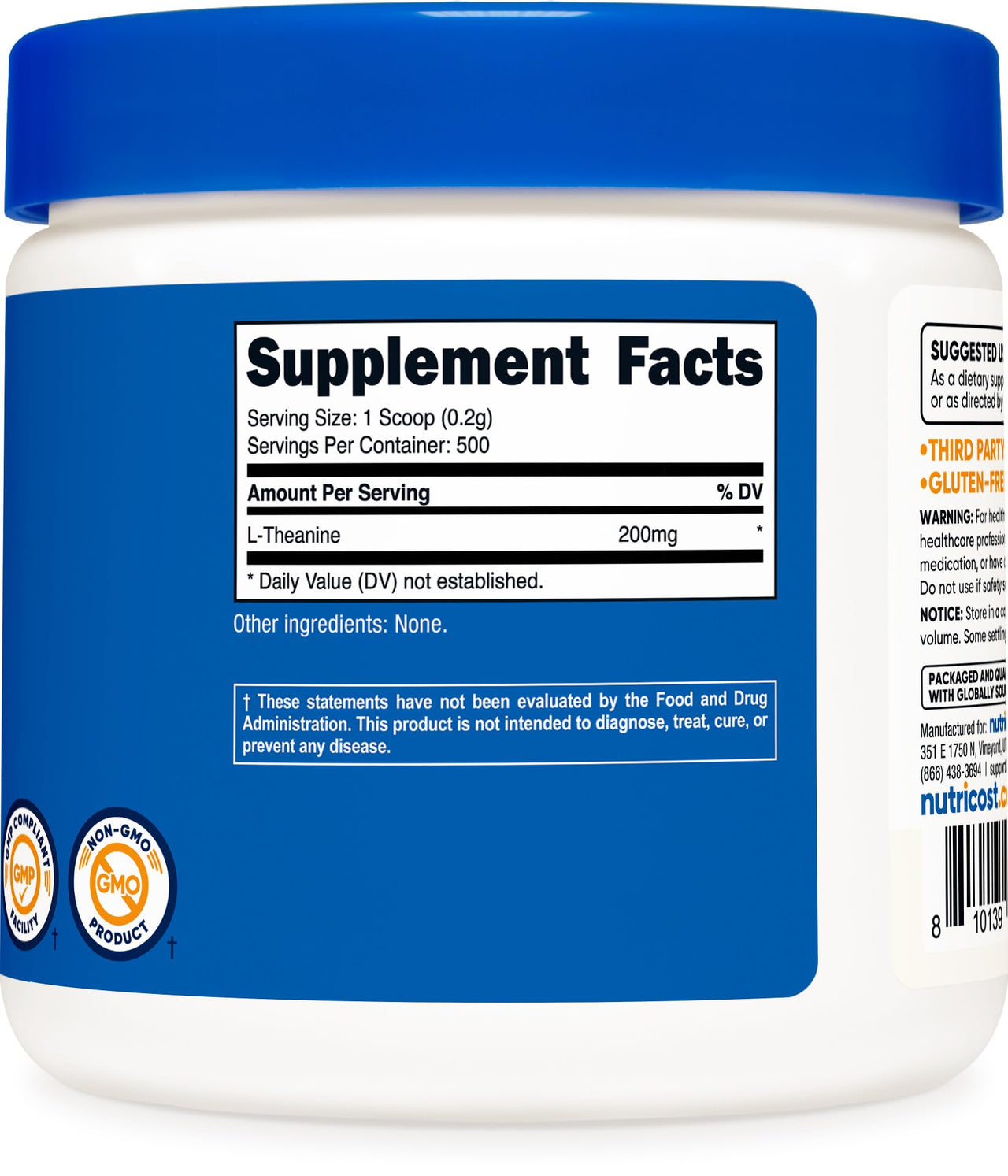 Nutricost L-Theanine Powder 100 Grams - Gluten Free & Non-GMO