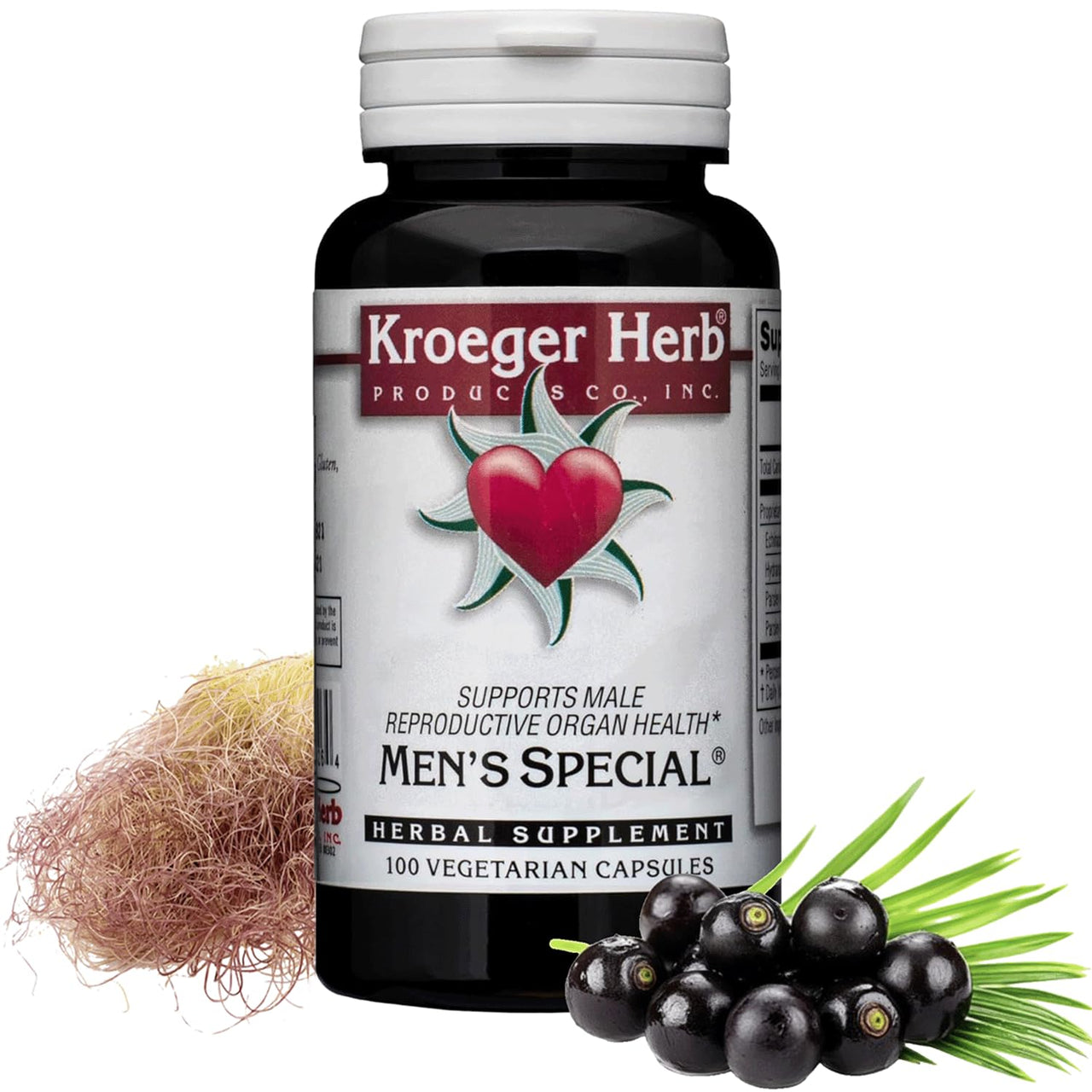Kroeger Herb Products, Men’s Special, Saw Palmetto Supplement with Black Walnut, DHT Blocker Urinary Health and Prostate Support for Men's Health, Vegan, Non-GMO Capsules, Made in USA